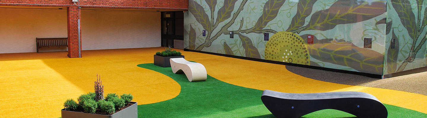 coloured Artificial grass play area