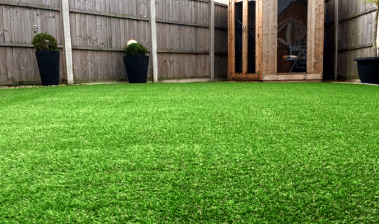 bright Artificial grass in a garden