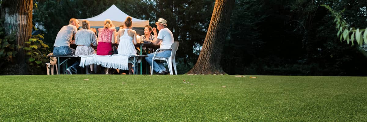 realistic synthetic grass in the garden